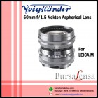 Voigtlander 50mm f/1.5 Nokton VM for Leica M - Silver